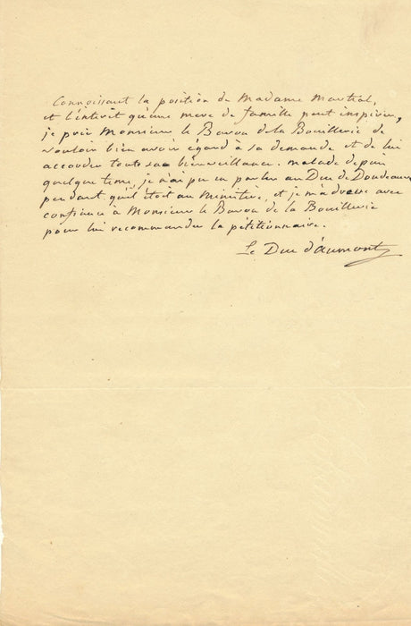 recommandation autographe signé la Bouillerie