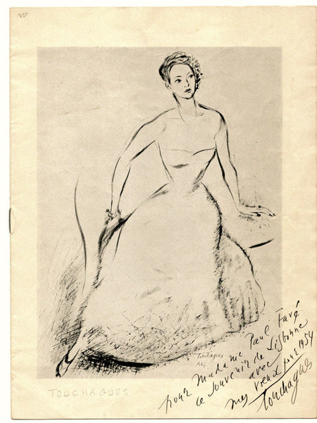 Louis TOUCHAGUES Brochure exposition dédicacée et signée 1953 Lisbonne