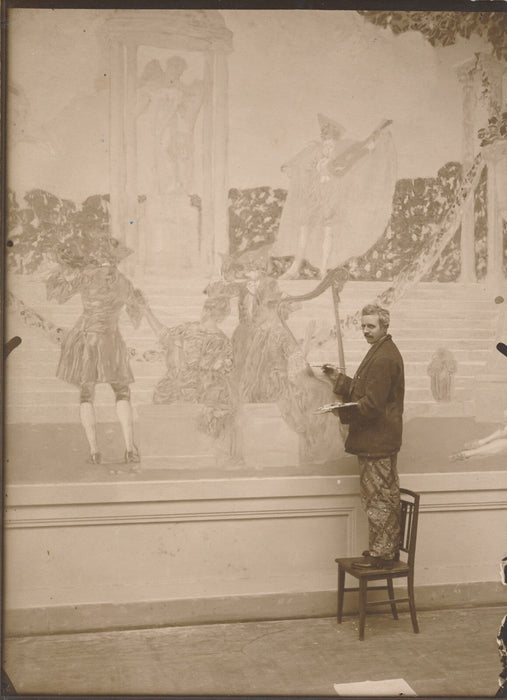 Lucien JONAS peintre photo photographie Soissons Croix d'Or décoration murale