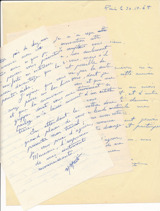  graveuse XXe siècle 3 lettres autographes signées salon d'Hiver