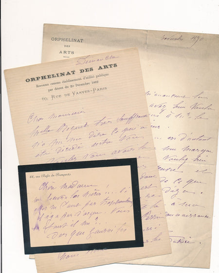  actrice 2 lettres autographe signées 1 carte