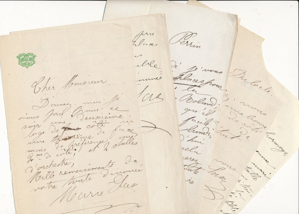 Marie SAX Théâtre 9 billets autographes signés places Emile Perrin Dhormoy