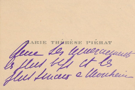 Marie-Thérèse PIERRAT (1883-1934), actrice carte de visite autographe