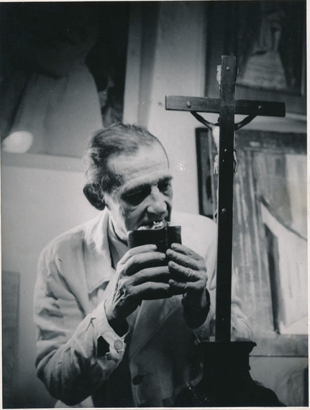 Maurice UTRILLO peintre croix religion Brodsky photo photographie époque 1950