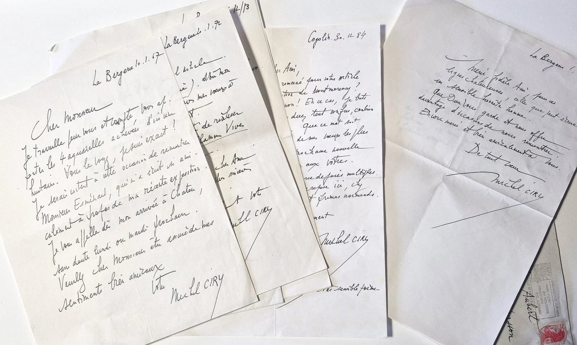 peintre Michel Ciry correspondance au poète Jean Aubert 19 lettres autographes