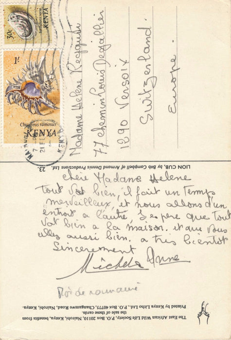 Royauté Roi Michel Ier de Roumanie carte postale autographe Anne de Bourbon