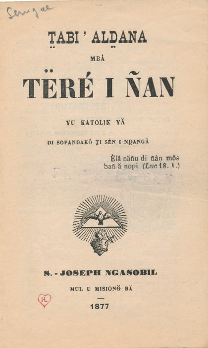 Mission catholique Ngazobil Sénégal 2 p. ouvrage wolof religion