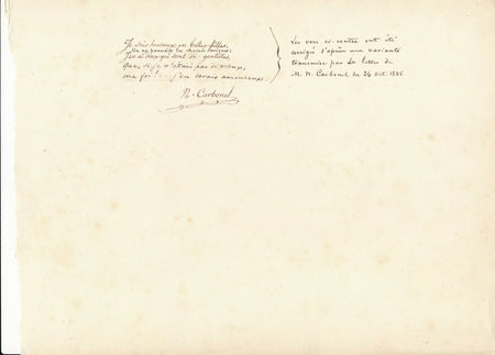 Narcisse CARBONEL poème autographe signé sur ses belles filles !