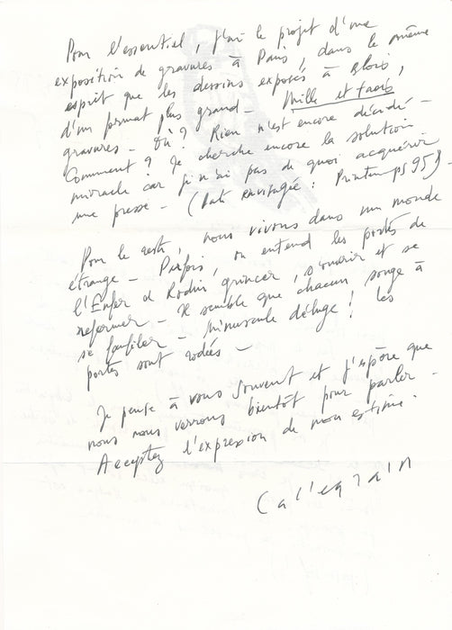 XXe s. Norbert CASSEGRAIN Condition humaine Balzac Enfer lettre autographe signée