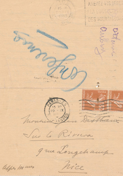 Octave AUBRY 2 lettres autographes signées Si Dieu me prête vie