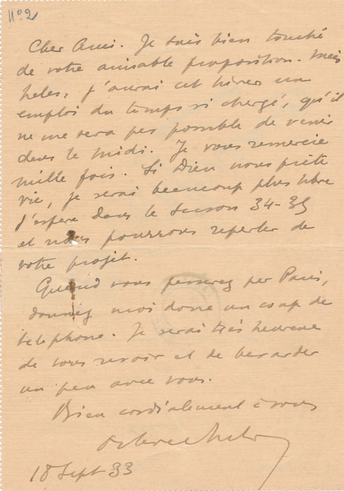 Octave AUBRY 2 lettres autographes signées Si Dieu me prête vie