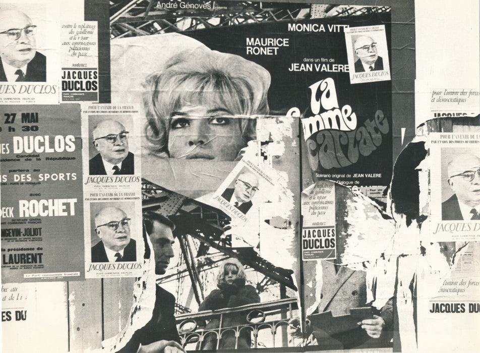 photographie époque affiche rue politique Poher anonyme