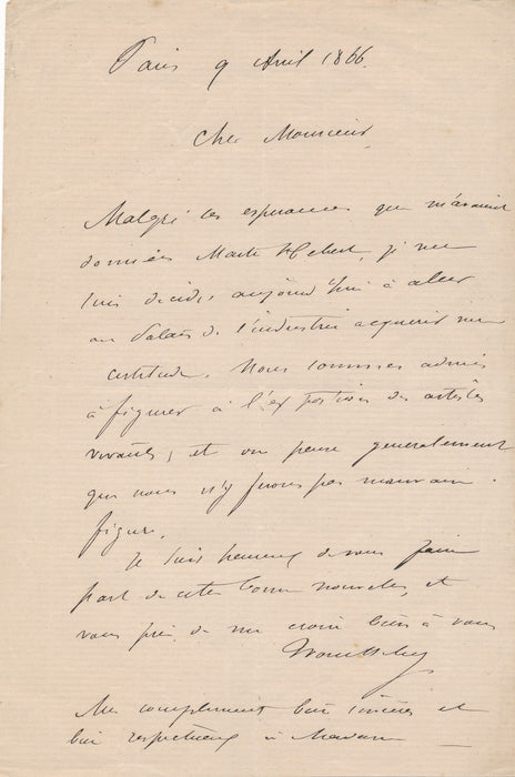 Trouillebert expose au Salon Artistes vivants ! Ernest Hébert autographe lettre