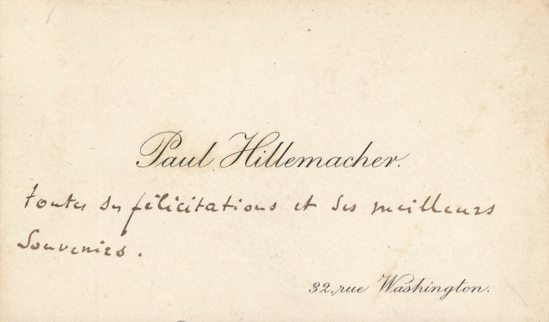 Paul HILLEMACHER (1852-1933), compositeur Carte autographe