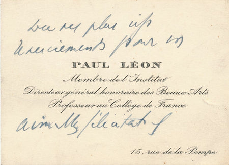  École des Beaux-Arts Monuments historiques carte autographe