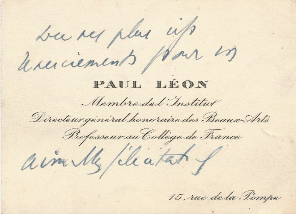  École des Beaux-Arts Monuments historiques carte autographe