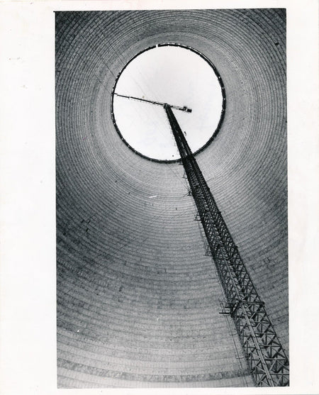 Photo Nucléaire tour refroidissement Enrico Fermi Monroe argentique vintage 