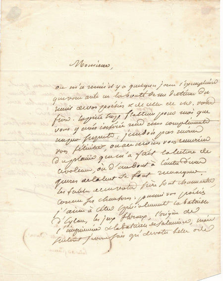 Baron Pierre DARU à Auguste Rigaud ouvrage poésie Eylau Inquisition.. autographe