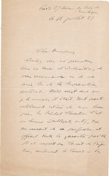 économiste Morandière architecte Blois lettre 