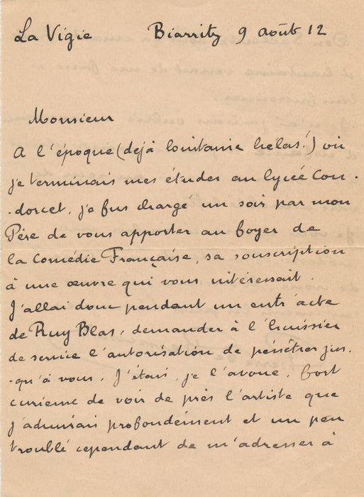  à l'acteur Frederic Febvre Ruis Blas souvenir théâtre