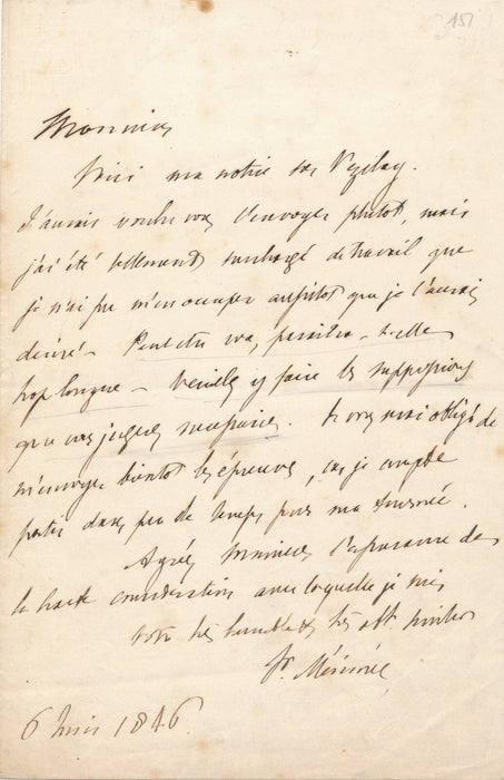 et Vézelay lettre autographe signée