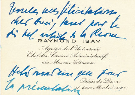 Raymond ISAY historien carte autographe signée palais de la Découverte