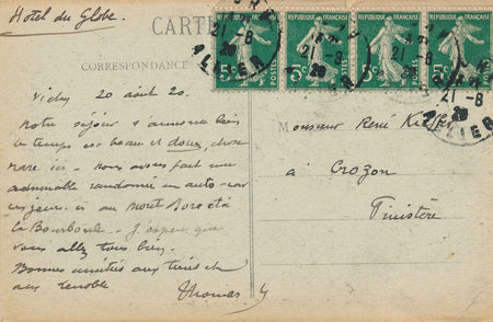 René KIEFFER  relieur 3 CP autographe signées à lui adressées THOMAS libraire