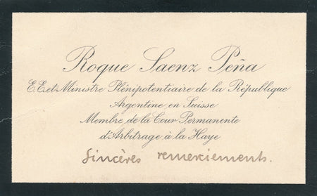  ambassadeur président république Argentine carte autographe