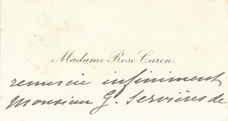  cantatrice Carte de visite autographe à Georges Servières