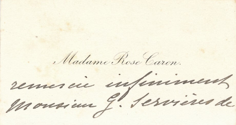  cantatrice Carte de visite autographe à Georges Servières