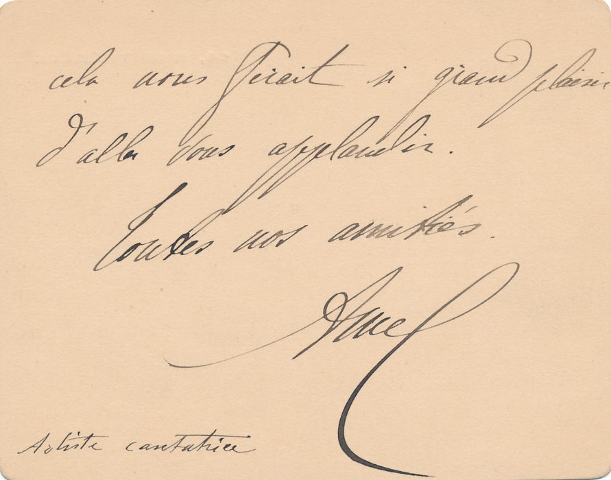Rosine Laborde artiste lyrique carte autographe signée