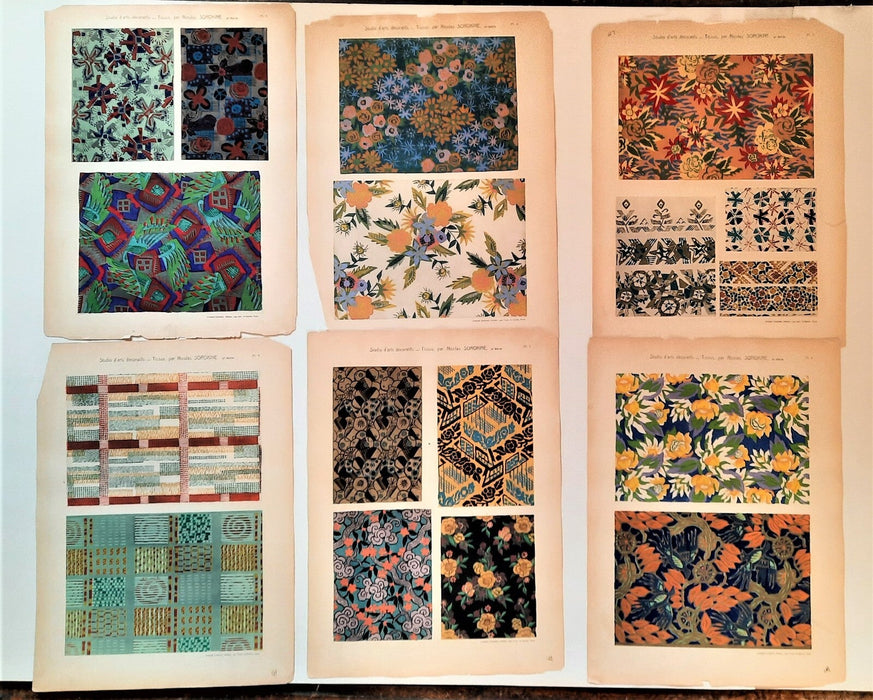 SOROKINE Broderies Tissus 2e série Arts décoratifs v. 1920 pochoir 52 motifs