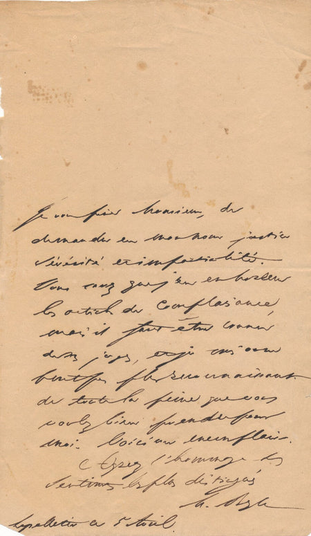  envoi autographe signé H. Beyle 1827 horreur articles de complaisance