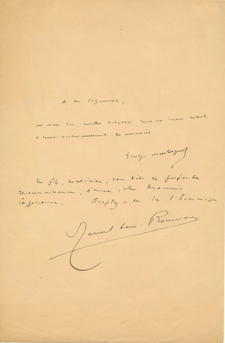compositeur signatures autographes à M. Cazeneuve