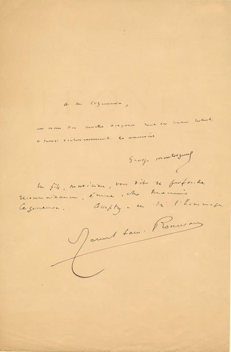 compositeur signatures autographes à M. Cazeneuve