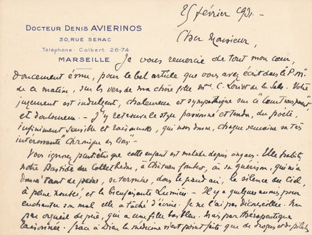 écrivaine Christiane Loriot de La Salle père docteur Denis Avierinos autographe