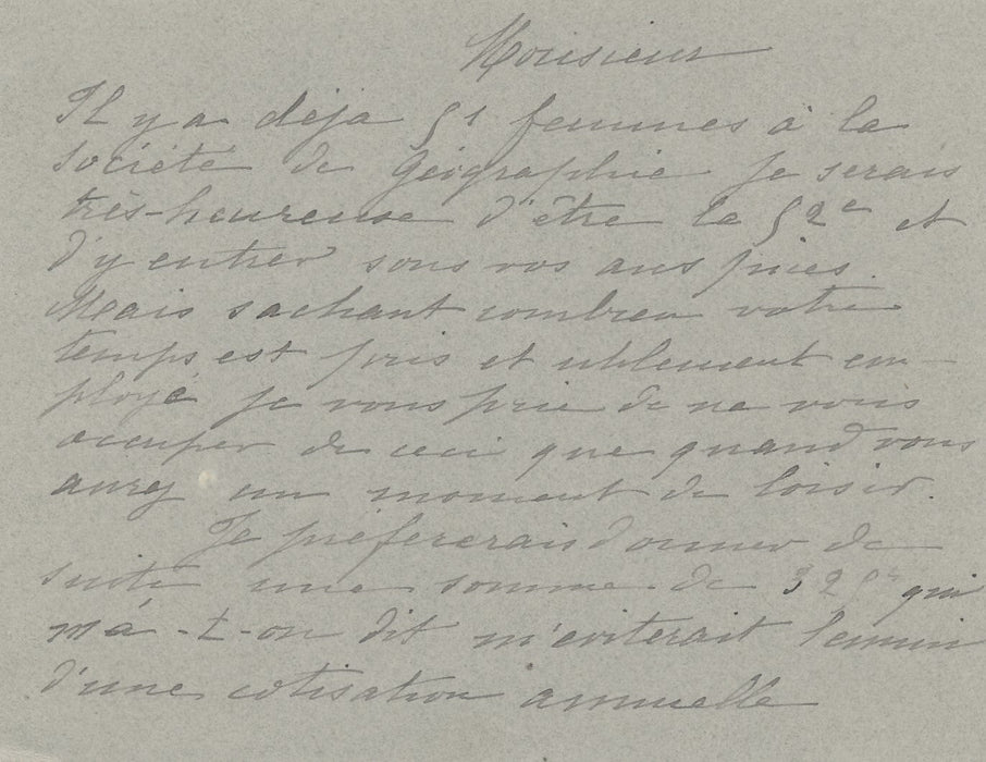 à Alphonse Milne-Edwards adhésion Société Géographie 1898