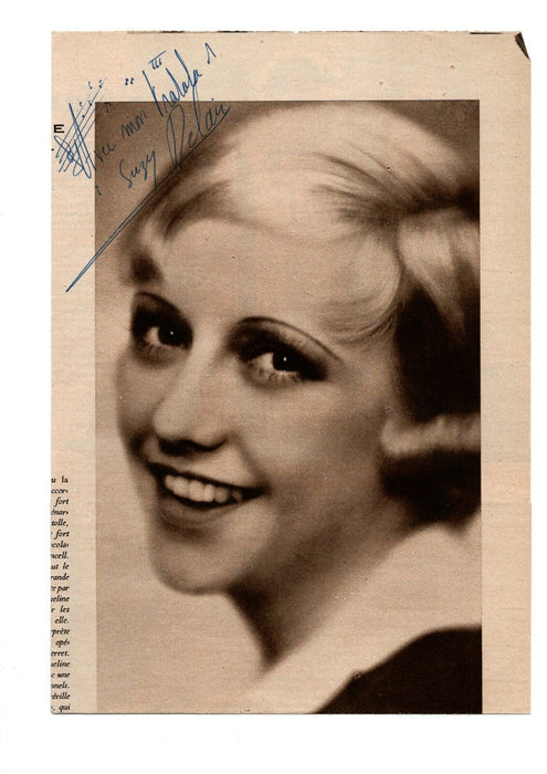   actrice signature autographe sur coupure presse