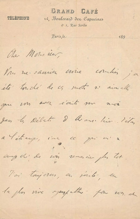 Théodore de Wyzewa langue française lettre autographe signée traducteur Pologne