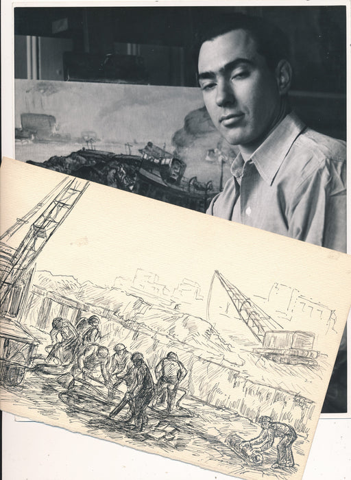 Thomas Frey photographie d'époque et un dessin peintre dessinateur céramiste