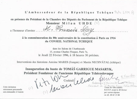 République tchèque Milan UHDE Petr LOM signatures autographe 80e anniversaire