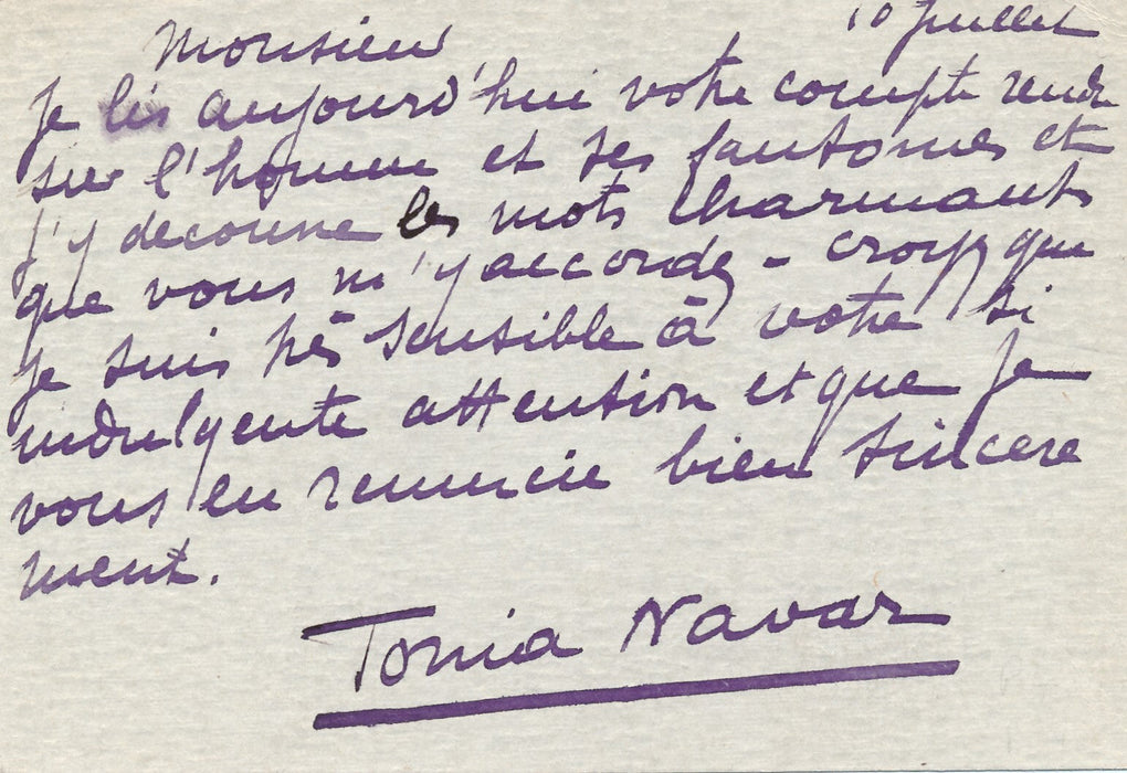 Tonia NAVAR actrice dramaturge carte autographe sigéne L’Homme et ses fantômes