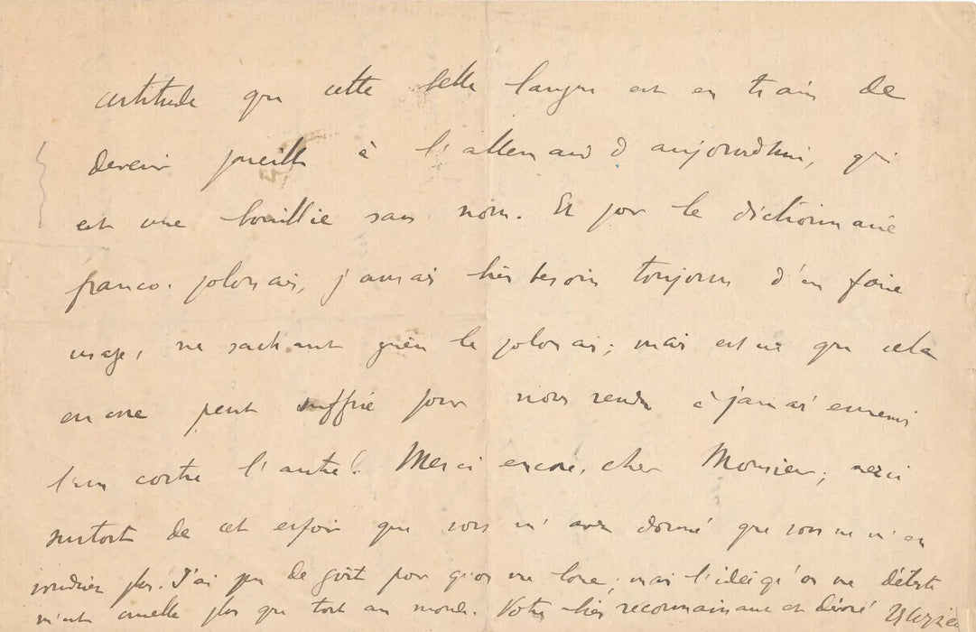 Théodore de Wyzewa langue française lettre autographe signée traducteur Pologne