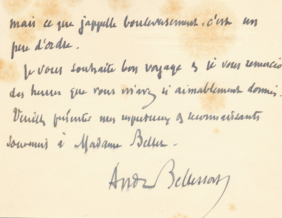 écrivain André Bellessort son voyage à Albi correspondance 4 documents autographes signés