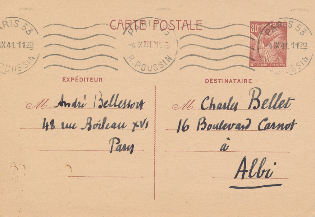écrivain André Bellessort son voyage à Albi correspondance 4 documents autographes signés
