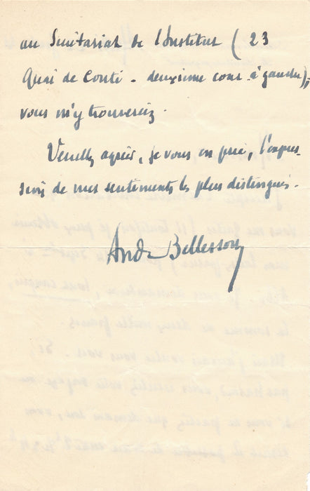 écrivain André Bellessort son voyage à Albi correspondance 4 documents autographes signés