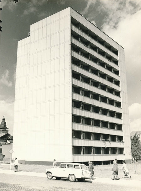 Architecture immeuble v. 1970 tirage argentique époque vintage photographie