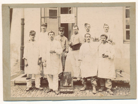 Militaria peinture fleurs atelier hôpital Desgenettes 1905 papier citrate photo