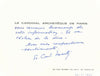 François Marty (1904-1994), cardinal religion carte autographe signée Pie XII