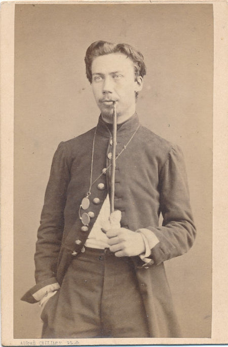 Aimé Hutter homme pipe cdv albumine photo photographie Caillez 1863 carte visite